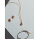 Fat Donglai quality tanzanite earrings niche rhombus silver gold-plated zircon Japanese set Qiunai pair of earrings