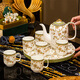 NINE CRANES high-end Jingdezhen water set housewarming and moving bone china water cup high-value tea set complete set of wedding gifts for newlyweds like flowers 8-piece set | gift box + ghostwriting greeting card