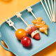 Suncojia Cartoon Disposable Fruit Picks Dessert Plate Display Pastry Picks Cute Cartoon Exquisite Bamboo Picks About 45 Count