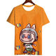Shakron 2025 Neuer Labubu Zimomo Sommer-Trend 3D Print T-Shirt Top Short Ärmel für Grund- und Sekundarschüler TJJ3892 S 80-90jin [Jin ist 0,5 kg]
