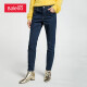 Baleno jeans women's solid color slim fit jeans 01D gray blue denim L