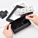 Li Shen glasses box portable anti-pressure light Japanese retro sunglasses sunglasses storage bag for women and men lattice black [glasses delivery cloth]