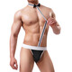 Cupidcat sexy underwear gay patent leather onesie hollow imitation leather black patent leather tie-in bundling strap adjustable gay thong men underwear sexy private sex