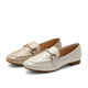 Belle Sheepskin Style British Style Flofer Pequeños zapatos de cuero plano Suelas planos de la belleza retro profunda A7H1DAA4 Color de albaricoque 36