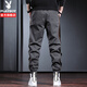 Playboy (Playboy) Casual Hosen Herrenhosen Frühling und Sommer Neue Style -Arbeit Ejakulationshose Männer lose trendige Herrenhosen Mode Harem Hose Gray Regular Style 2xl