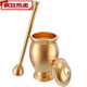 Solid brass medicine jar, brass medicine pounder, handmade old medicine jar, garlic pounder, medicine jar, brass cup, Chinese herbal medicine punch, extra large jar mouth 95mm, inner depth 140mm