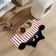 CLCEY cat special-shaped large pet placemat, rice basin and bowl, splash-proof and leak-proof floor mat, cute and easy to clean cat and dog rice basin mat, pink black cat 01 80X120 (soft diatom mud thickened 4mm)