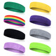 Strong hairband for men spring and summer sports headband pure cotton sweat-absorbing women running headband sweat band fitness hair turban trendy men versatile black