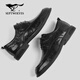 Septwolves Leather Shoes Men's Winter 2025 New First Layer Cowhide Soft Sole Formal Business Shoes Genuine Leather British Style Casual Leather Shoes Black 39