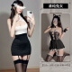 Ye Zimei's sexy secretary OL uniform hot hollow hip-pack miniskirt seductive uniform set hot bedding free pajamas women's sexy underwear body dress [cloth + T-pants] M size does not include socks (suit 90-120 Jin [Jin equals 0.5 kg])