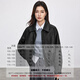 Shandubila Urban Commuting PU Leather Jacket Women's Spring Loose Slim Jacket Lapel Motorcycle Jacket Black M