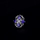 Shijun (Shijun) Herrenbrosche Anzug Brosche plattierte Platin -Zirkonkristall Charming Purple Duke Silber Retro Kragen Pinnese Anzug Brosche Deep Blue Duke Platinum Brosche + Manschettenlink Set
