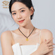 
Chinese Jewelry Birthday Memorial Gift Gold Pendant Men and Women 999 Foot Gold Fragrance Peaceful Quiet Pendant Necklace