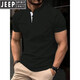 Jeep Spirit2025 Sommer Slim Polo Shirt T-Shirt Männer Europäische und amerikanische Männer Kurzarmknöpfe Henry Kragen Business Sport Polo Shirt Grau 2xl