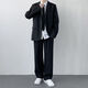 GOKU suit suit men's casual suit male college student DK uniform graduation dress formal black suit + black pants + white shirt + black tie 5XL weight 180-190Jin Jin equals 0.5 kg