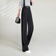 
Bai Luyu Spring and Autumn Fashion High Waist Commuter Suit Trousers Removable Double-Belt Loose Casual Pants Women's Black M
