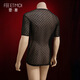 Pajama sexy de rol para uniformes estimulantes de parejas especiales para hombres para tangas seductoras pijama sexual de tres puntos para uniformes de hombres + ropa interior de la red de pescado negro para la ropa interior sexual para la cama de los hombres y la túnica de batalla