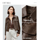 Chandubila Autumn Comfortable Casual Lapel Decorative Flap Bag Loose Short PU Leather Jacket