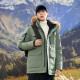 Yalu down jacket men's thickened 2023 new workwear parka large fur collar couple oatmeal color winter coat YZX Twilight City [men's raccoon fur collar] 165/S (recommended 90-110Jin [Jin equals 0.5 kg])
