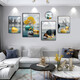 
Mohu (mohu) living room decoration painting sofa background wall mural modern simple landscape landscape painting TV wall high-end new style hanging painting Fulu Xiangsui 15941 (including wall clock) tempered crystal porcelain large combination - black frame
