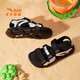 ANTA Children's Sandals Men's and Women's Shoes 2025 Summer New Summer Velcro Lingbo Open Toe Arch Beach Shoes Boys Black/Silver-8 39