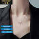 Farcoko Light Luxury White Gold Bow Necklace Women's Clavicle Chain Silver Clavicle Necklace Chinese Valentine's Day Gift for Girlfriend Haoyue Silver-Bow Knot Necklace