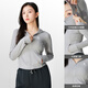 Camel (CAMEL) original yarn sun protection clothes for women with high power sun protection cool feeling quick dry waist-retracting slim sun protection skin clothes for women 724BZ00009, cycle gray, women XL