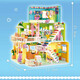 LEGO Building Compatible House 2025 Nuevo estilo ensamblado Villa Girl Princess Castle Castle Warm Regalo de juguete para niños Lindo Pet Cottage-Wangwang+Light [681 partículas]