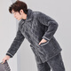 
Xuanduoqi pajamas men's three-layer thickened coral velvet cotton flannel warm home clothing set autumn and winter style C9903# black gray men [milk velvet] XL (125-145Jin [Jin equals 0.5 kg]) three-layer thickened
