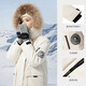 Camel (CAMEL) outdoor extreme cold parka workwear fur collar couple's down jacket warm and thickened mid-length coat