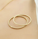 Mi Ling Korea imported pure 14K gold ring small ring smooth simple twist ring ring ring joint two-finger ring spot twist rod ring No. 17