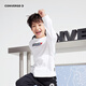 Converse [Transformers Joint Brand] Converse Children's Clothing Base Base Base Boys Boys Camiseta de manga larga CNVB-LS-G689 Pure White 150 /72 [Altura sugerida 140-152cm]