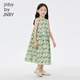 Jnby par Jnby Jiangnan Tissu de vêtements pour enfants robe sans manches de manchette Summer Match Match Casual Mid-Longing Jirt Filles 1N5G12350 088 GREN-GREEN combinaison 120 cm