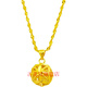 Gu Longjue 24IK gold necklace 999 pure gold 18k gold necklace water wave chain clavicle necklace gold transfer bead pendant (transfer bead pendant + necklace) 5g x 45cm