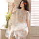 Yalu Summer Women's Pure Cotton Double-couche Gauze Gauze Nightgown japonais Sweet and Cute Short à manches à manches courtes moyennes Pyjamas à domicile 3893 Rose broderie L: (suggéré 110-125 Jin [Jin est égal à 0,5 kg]))