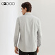 G2000商场同款棉质混纺亲肤斜纹长袖衬衫 灰色 XL/09