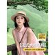 
Zhuang Yuwan 2025 new French flat top brim straw hat big head fence beach vacation top hat woven sun protection hat women 1# concave top black-up upgraded soft top [hat brim 8CM]