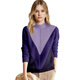 
Difelige European and American design half turtleneck sweater for women 2024 new winter contrasting color thermal inner sweater picture color M