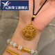 Yuan clan 999 pure gold ancient method 18k eight-treasure compass inheritance ancient method ten thousand words hollow Nafu style pendant eight-treasure compass pendant
