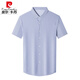 Pierre Cardin Cardin haut de gamme Mulberry Silk Shirt à manches courtes pour hommes 2025 Business d'été Usure formelle de glace rayée. Silk Traceless Shirt Men's Vêtements 9731 KAKI 4XL 190 Suggestions 185-200jin [Jin est égal à 0,5 kg]