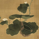 Yuan Qian chooses autumn melon pictures ancient flower and bird painting scroll literati replica antique painting Chinese hanging painting Yuan Li Zhi bamboo and stone pictures 12809 30X70 cm (spraying painting heart size) G