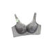 Fr.yh.zh Qian Milu 6623 Leichte Luxus -Satin -Wimpern -Spitze sexy Dessous kleine Brust ab Tasse Sammeln und Sammeln von Brust -BH für Frauen Eisgrau XL 38/8B Tasse