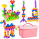 Aifuer children's hexagonal building block pellet educational assembly toys boys aged 3 to 6 years old and insert kindergarten birthday gift