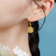 Liufu Jewelry Fuman Heirloom Four Gold Song Yun Flower Brothel Hollow Ruyi Colored Craft Gold Earrings Earrings Priced at 021987EA 5.35 grams (including labor cost 653 yuan)