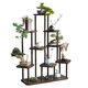 Soporte de flores para balcón de flores balcón nuevo estilo chino mesa de flores decoración interior sala de estar de múltiples capas ventanas suculenta bote de flores estante de pollo tridimensional estante de flores de madera de madera de siete capas