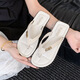 Guanmao Pei 2025 Damen Flip Flops Sommer Komfort Flache Sandalen 6636mi-Black 38 Größe 39 (geeignet für Größen 37-38)