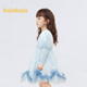 Balabala Girls Dress Puffy Mesh Skirt Sweet Princess Dress Spring Shopping Mall Same Style Blue Tone 00388 90 cm