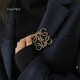 QUAMER Luojia brooch geometric hollow high-end women's design niche luxury temperament corsage gold