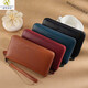 Kuqidaishu Craft billetera italiana Femenina Long Zipper Gran capacidad Clutch Fashion Fashion Casual Phone Bag Card de mujeres Crack Brown