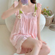 S.SOFEA Summer Pajamas with Chest Pajamas Sweet and Cute Girls Home Clothing Guangzhou Thirteen Lines hds-9930#Apricot Color 185 XXL
